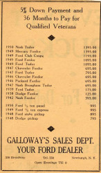 Buying a car - 1950