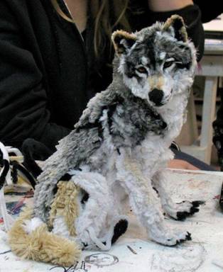 28. Artist Designs a Wolf                                         Out of Pipe Cleaners...