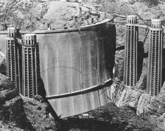 35. Rarely Seen Back of the                                         Hoover Dam Before It Was Filled                                         with Water in 1936...