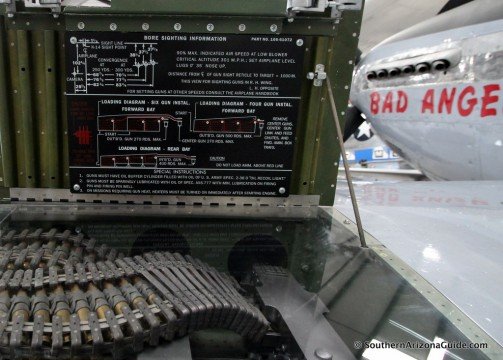 One of "Bad Angel's" .50 caliber machine guns built into it wings. 