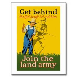 Home Front Join the Land Army WWI Propaganda Postcard